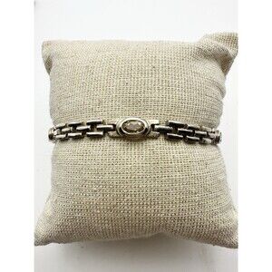 OTC 925 Sterling Silver Panther Chain Natural Gemstone Bracelet 7”